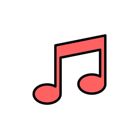 Music icon isolated on white background, music vector icon, Melody, song, note, sound, audio signのイラスト素材