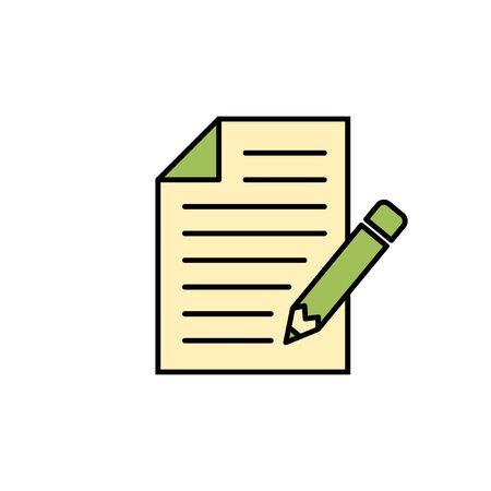 Note icon isolated on white background. Taking note icon vector. Edit line icon. Document write. Content writingのイラスト素材