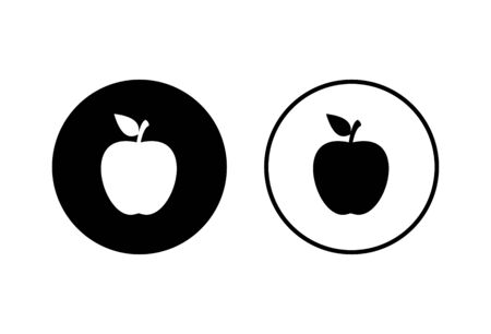 Apple icons set on white background. Apple vector iconのイラスト素材