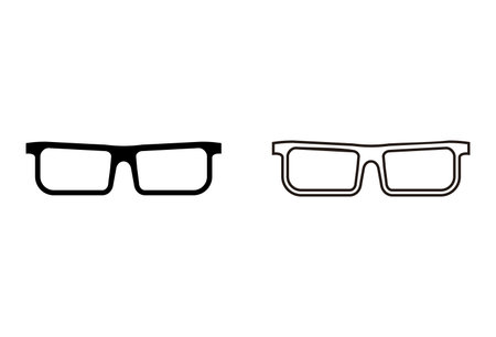 Glasses icons set vector on white background. Stylish Eyeglasses. Glasses icon on white background. Optical conceptのイラスト素材