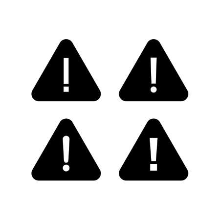 Exclamation danger sign vector icon set. attention sign icon. Hazard warning attention sign. icon alert. Riskのイラスト素材