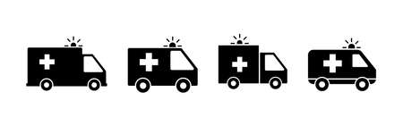 Ambulance Icons set. Ambulance Icon Designのイラスト素材