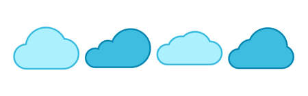 Cloud icons set vector. cloud computing iconのイラスト素材
