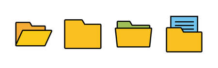 Folder Icons set. Folder and documents Icon. icon archiveのイラスト素材
