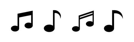 Music icons set, music vector icon, Melody, song, note, sound, audio signのイラスト素材