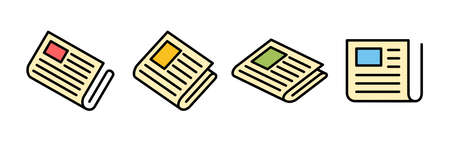 Newspaper icons set. news paper icon vectorのイラスト素材