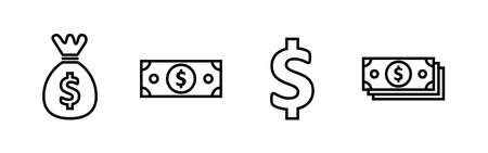 Money icons set. Money vector icon. Dollar iconのイラスト素材