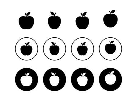 set of Apple icons . Apple vector iconのイラスト素材
