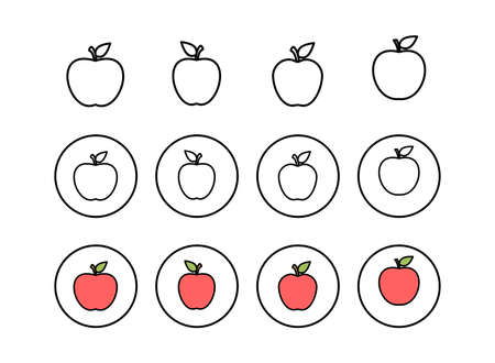 set of Apple icons . Apple vector iconのイラスト素材