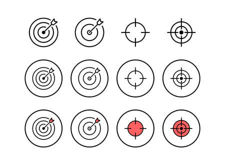 Set of Target icons. Target vector icon. goal icon. marketing target. Aimのイラスト素材