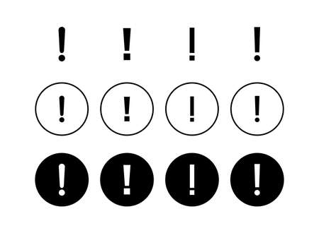Set of Exclamation danger sign vector icon. attention sign icon. Hazard warning attention sign. icon alert. Riskのイラスト素材