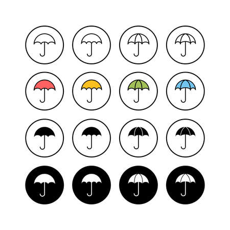 Set of umbrella icons. Umbrella vector iconのイラスト素材