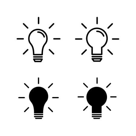 set of Lamp icons. Light bulb icon vector. Idea vector iconのイラスト素材