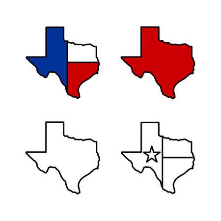 Set of Texas map icons. Texas map icon. Texas symbol.のイラスト素材