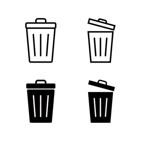 Set of Trash icons. trash can icon. Delete icon vectorのイラスト素材