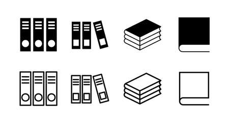 set of Library icons. Book icon vectorのイラスト素材
