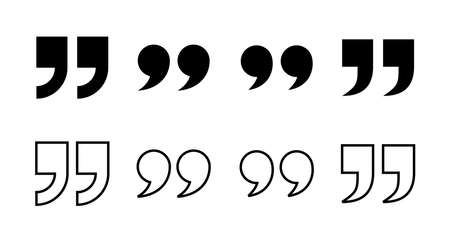 Set of Quote icons. Quote sign icon. Quotation mark symbol.