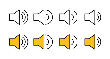 Set of Speaker icons. Volume icon. Loudspeaker icon vector. Audio. Soundのイラスト素材