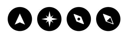 Compass vector icons set. Compass icon vectorのイラスト素材