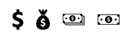 Money icons set. Money vector icon. Dollar iconのイラスト素材
