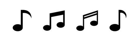Music icons set, music vector icon, Melody, song, note, sound, audio signのイラスト素材