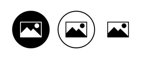 Picture icons set. Picture vector icon. photo gallery icon vectorのイラスト素材
