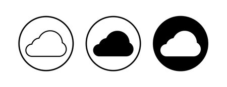 Cloud icons set vector. cloud computing iconのイラスト素材