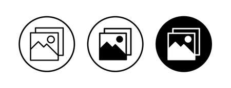 Picture icons set. Picture vector icon. photo gallery icon vectorのイラスト素材