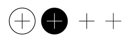 Plus Icons set. Add plus icon. Addition sign. Medical Plus iconのイラスト素材