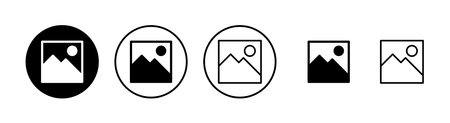 Picture icons set. Picture vector icon. photo gallery icon vectorのイラスト素材