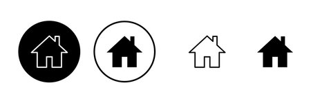 Home icons set. House vector icon. Addressのイラスト素材