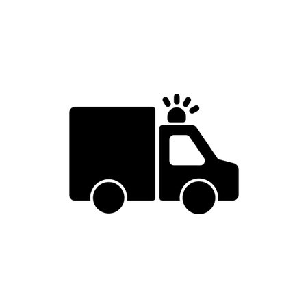 Ambulance Icon isolated on white background. Ambulance Icon Design. ambulance truck icon vectorのイラスト素材