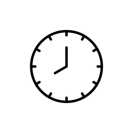 Clock icon vector isolated on white background. Time icon vector. Clock vector iconのイラスト素材
