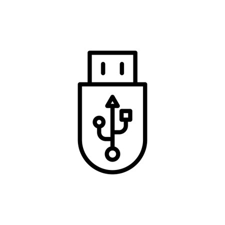 Usb icon vector isolated on white background. Flash disk icon vector