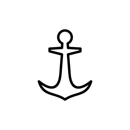 Anchor icon vector isolated on white background.Anchor symbol logo. Anchor marine icon.のイラスト素材