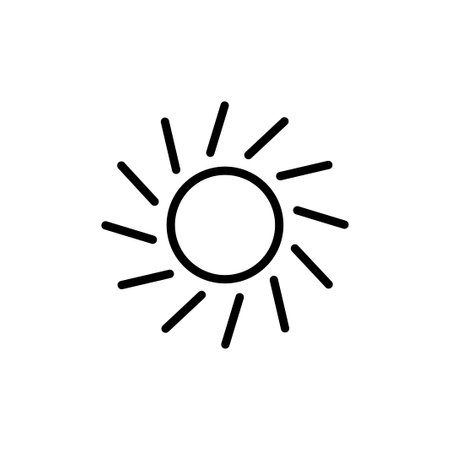 Sun icon vector isolated on white background. Sun vector iconのイラスト素材