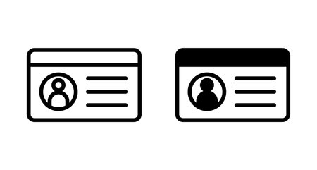 License icon vector isolated on white background. Identity icon. Id cardのイラスト素材