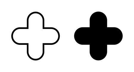 Plus Icon vector isolated on white background. Add plus icon. Addition sign. Medical Plus iconのイラスト素材