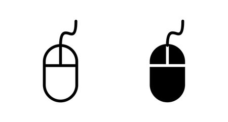 Computer Mouse Icon vector isolated on white background. Computer mouse vector iconのイラスト素材