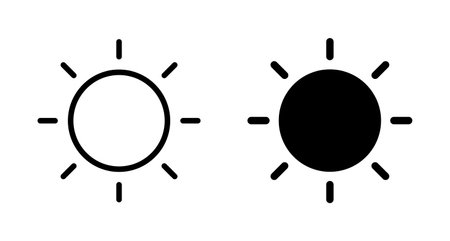 Sun icon vector isolated on white background. Sun vector iconのイラスト素材