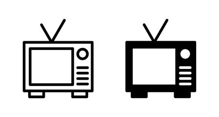 TV icon vector isolated on white background. Television iconのイラスト素材