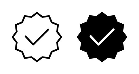 Approved icon vector isolated on white background. Certified Medal Icon vector. check markのイラスト素材