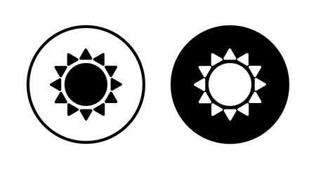 Sun icon vector isolated on white background. Sun vector iconのイラスト素材