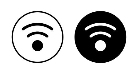 WIFI Icon vector isolated on white background. signal vector icon. Wireless and wifi icon or sign for remote internet accessのイラスト素材