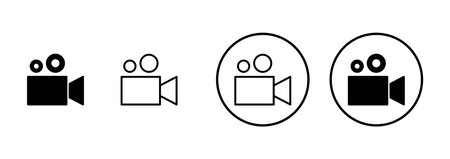 Video camera icon vector isolated on white background. Video camera vector icon. Camera Icons. Movie Sign. Cinemaのイラスト素材