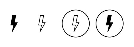 Lightning icon vector isolated on white background. Bolt icon vector. Energy and thunder electric iconのイラスト素材