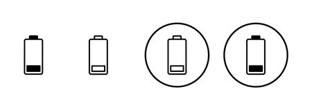 battery icon vector isolated on white background. Battery vector icon. battery charge level. battery charging iconのイラスト素材