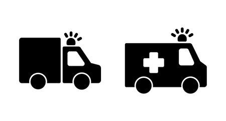 Ambulance Icon vector isolated on white background. Ambulance Icon Design. ambulance truck icon vectorのイラスト素材