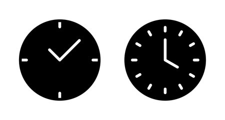 Clock icon vector isolated on white background. Time icon vector. Clock vector iconのイラスト素材