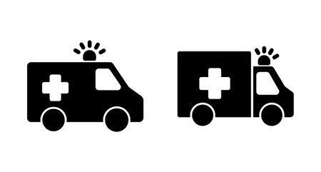 Ambulance Icon vector isolated on white background. Ambulance Icon Design. ambulance truck icon vectorのイラスト素材